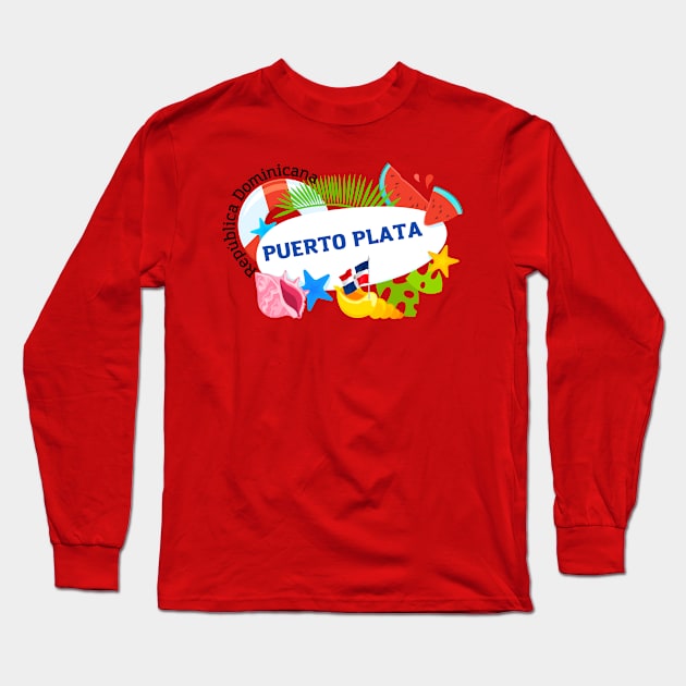 Puerto Plata - Dominican Republic Long Sleeve T-Shirt by Dominicano